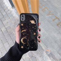 【16- digits】 Qianliyao Clear Bling 3D Moon Stars เคสโทรศัพท์สำหรับ iPhone 12 11 Pro X XR XS Max 7 8 Plus 6 6S Planet Soft TPU ฝาครอบซิลิโคน