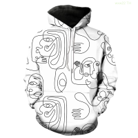 Line Portrait Mens Hoodies 3D Printed Tops Fashion Hip Hop Streetwear With Hood Jackets Unisex Spring Casual Cool Teens Funny Size:XS-5XL