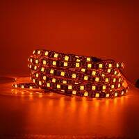 Neon Flexible led strip light 600nm True Orange no Amber Yellow SMD 5050 3528 SMD 120leds/m black PCB Diode Tape rope lights 5m