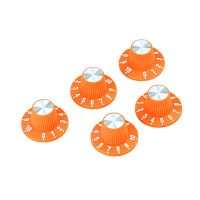 5PCS Guitar Amplifier Knobs AMP Orange &amp;Silver Skirted Volume Tone Control Guitar Parts