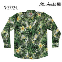 ?ส่งฟรี?เชิ้ตแขนยาว งานต่อลาย Mr.Junko ผ้าซาติน นิ่มใส่สบายไม่ร้อน N-2772-L