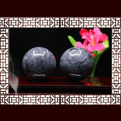 A pair of Diameter 35 48 50 or 60mm Natural jade Raw Stone Polished Stone Ball, Children and Adults Fitness Ball