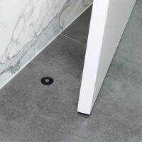 Ultra Thin Invisible Stainless Steel Black Door Stop Magnetic Floor Mount Hidden Automatic Suction Door Stopper Holder