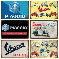 Piaggio Vintage Wall โปสเตอร์ Vintage Retro Wall House ร้านอาหารตกแต่งแผ่นโลหะ Wall Decor Art ป้ายโลหะดีบุกป้าย  （Stock size: 20cm * 30cm）