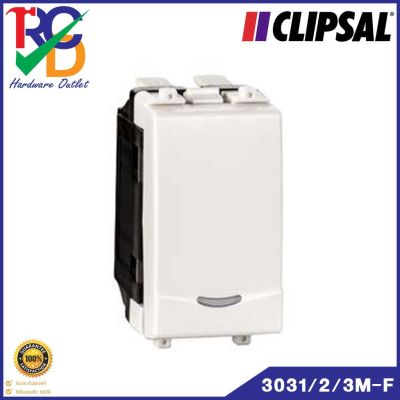 สวิตช์ 1 ทาง มีไฟ  Clipsa 3031/1/2NM ขนาด 1.5 ช่องสีขาว Switch Switch Clipsal CC 3031/2/3M-F 16A 250V
