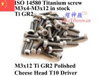 Iso 14580 M3สกรูไทเทเนียม M3x4 M3x6 M3x5 M3x10 M3x9 M3x12มีเบ้าท็อกไดรเวอร์ T10ท็อกเก็ต Gr2