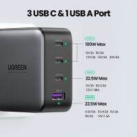 Ugreen ที่ชาร์จ 100W ปลั๊ก GaN 4 พอร์ต สําหรับศัพท์มือถือ แล็ปท็อป แท็บเล็ต pro Air 5 Mini 6 Air Xiaomi pad 5 5pro 13