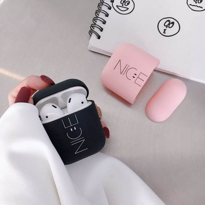 ฝาครอบใหม่กันกระแทกป้องกันสำหรับคู่รักเคสหูฟังหูฟัง1-2เคส-airpods-สีชมพูอุปกรณ์หูฟัง