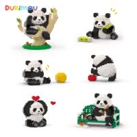 Kawaii Giant Panda Flower Stacking Building Blocks 3in1 Diy Assembly Mini Bricks Educational Toy for Boy Girl Kids Birthday Gift