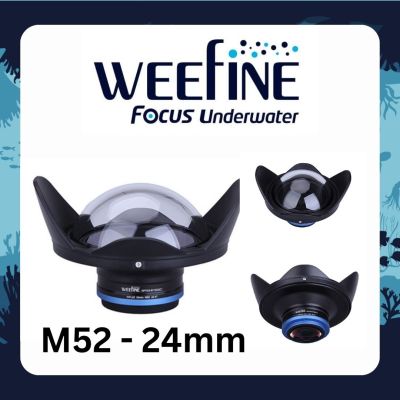 Weefine WFL02 Underwater Ultra Wide Angle Conversion Lens 150 Degrees M52-24mm  - Compatible camera and lens (Recommendation):Sensor Size:6.4mmX4.8mm (1/2")Camera Lens:24mm(35mm Equivalent)-F/1.4 OLYMPUS / CANON / SONY / PANASONIC / NIKON