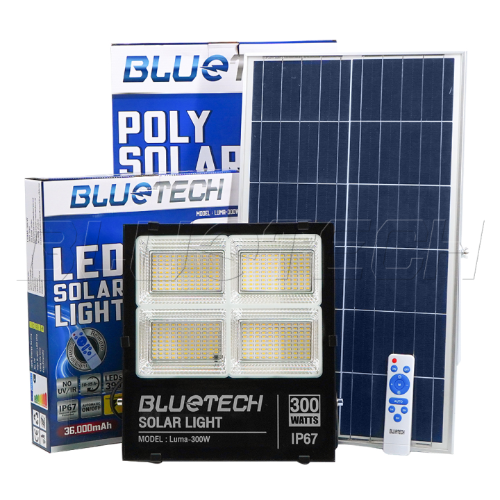 bluetech-usa-ไฟโซล่าเซลล์-ไฟสปอร์ตไลท์-solar-cell-led-floodlight-spotlight-รุ่นใหม่-4ช่อง-6ช่อง-ดีไซน์ใหม่-กันน้ำ-ip67-วัตต์เต็ม-เปิดได้ตลอดคืน-รับประกัน-1ปี