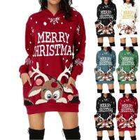 ▣ↂ■ Womens Merry Christmas Jumper Dress Ladies Xmas Winter Reindeer Hoodies Sweatshirts