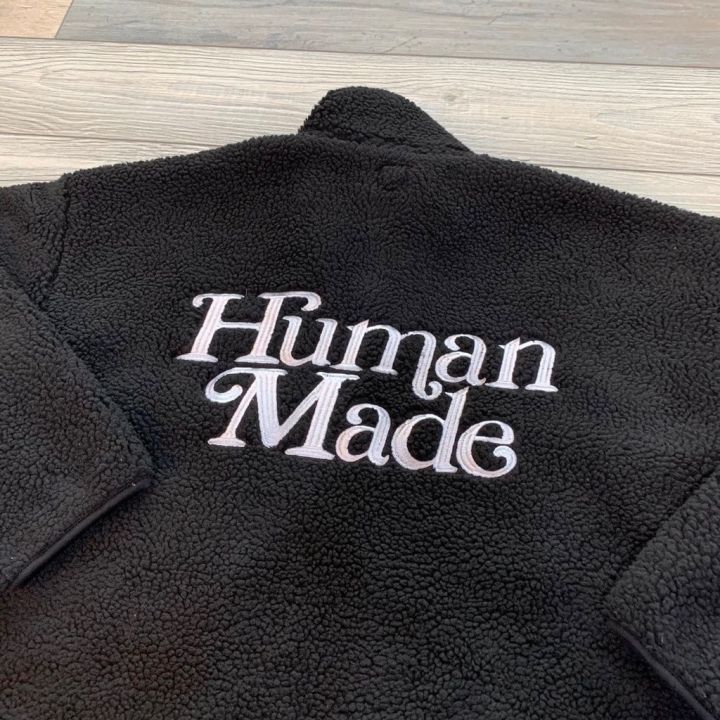 human-made-embroidered-letter-sheep-fleece-thick-stand-collar-jacket-simple-japanese-men-women-autumn-winter-style