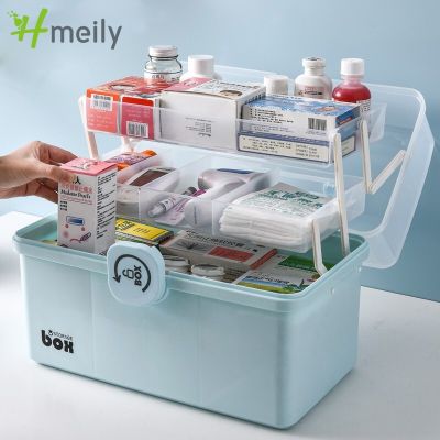 【YF】 Large Capacity First Aid Container Plastic Organizer Medicine Storage Box 3 Layers Family Emergency MultiFunctional Pills