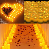 24Pcs Led เทียน Flameless ริบหรี่ Ing เทียนไฟแบตเตอรี่ดำเนินการ Votive Tealight ตกแต่งบ้านสำหรับงานแต่งงาน