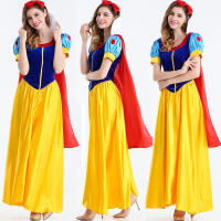 ร้อน, ร้อน★Adult Snow White Dress Snow Queen Costume Fairy Tale Character Cosplay Dress Cartoon Princess Dresses Halloween Party Stage Costume【Free HairBand】