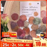 40pcs Wax Seal Stickers Decorative PET Transparent Decals Vintage Circle Sealing Stickers For Scrapbook Planner Journal Envelope