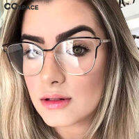 45887 Cat Eye Metal Half-Frame Women Optical Fashion Computer Glasses