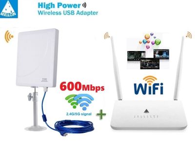ขยายสัญญาณ wifi Router+USB WiFi Dual-Band 600Mbps รับ WiFi แล้ว ปล่อย WiFi ต่อ รองรับการใช้งาน WiFi สูงสุด 32 อุปกรณ์