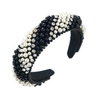 E Luxury Pearl Rhinestone Sponge Headband Fashion Hair Accessories For Women Trendy Party Wide Side Hairband Hair Band Girl New