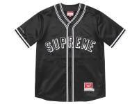 NicefeetTH - SUPREME X MITCHELL &amp; NESS® SATIN BASEBALL JERSEY (BLACK)