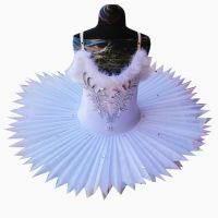 กระโปรงชุดบัลเล่ต์ Tutu สำหรับนักบัลเล่ต์ชุดเล่นสเก็ตชุดเดรสผู้หญิงชุดกระโปรงหงส์ขาวทะเลสาบ