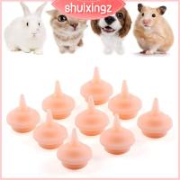 SHUIXINGZ 10pcs ขนาด s/l หัวนมให้อาหารสัตว์เลี้ยง อุปกรณ์ให้อาหารอาหาร ซิลิโคนทำจากซิลิโคน หัวนมให้อาหารลูกสุนัขลูกแมว มินิมินิ สัตว์เล็กๆ จุกนมหลอก ทารกแรกเกิดลูกแมวลูกสุนัขกระต่าย