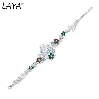 Laya High Quality Zircon Natural Shell Flower Bracelet For Women 925 Sterling Silver Luxury Original Jewelry 2022 Trend