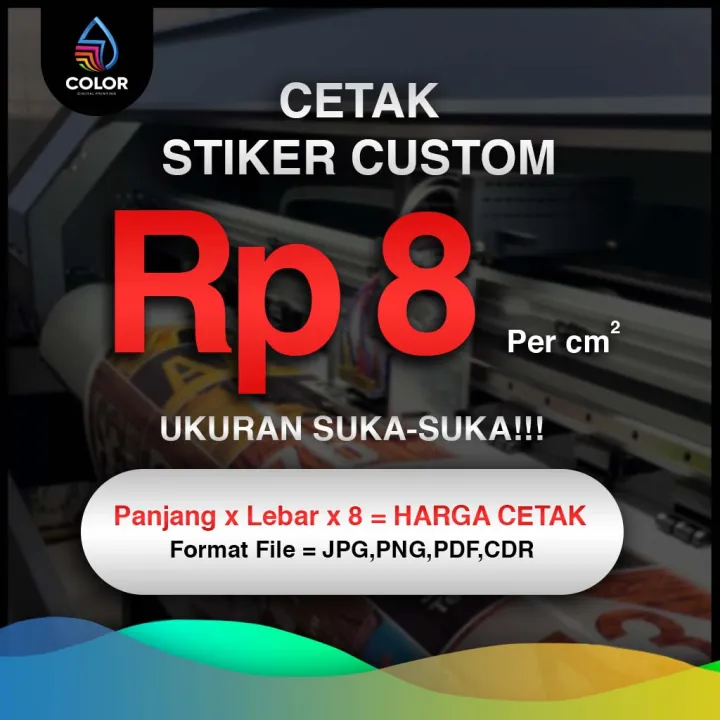 Cetak Stiker Custom Ukuran / Stiker Custom Bebas Murah | Lazada Indonesia