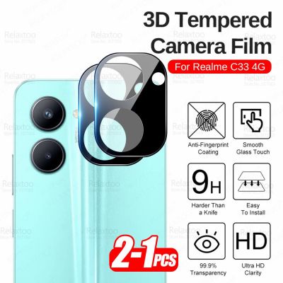 1-2Pcs 3D Back Camera Protector Ring For Realme C33 Glass Realmy Realmi C 33 4G 2022 RealmeC33 Rear Lens Protective Films Cover Electrical Connectors