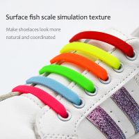 2023 New Candy Colors Silicone Elastic Shoelaces Special No Tie Shoelace Lacing Kids Adult Sneakers Quick Shoe Lace