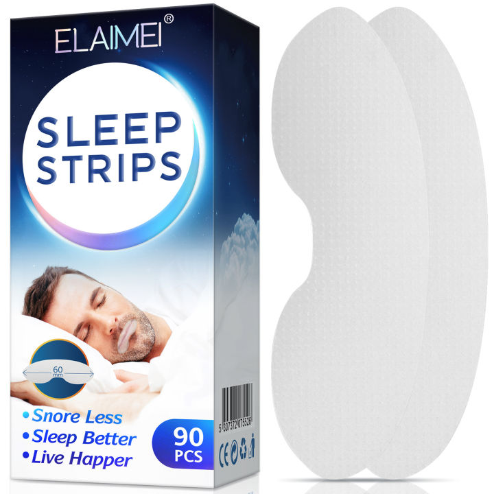 เรา90ชิ้น-กล่อง-sleep-strips-self-adhesive-anti-snoring-mouth-tape-เพื่อการหายใจที่ดีขึ้นของจมูก-snoring-mouth-tape