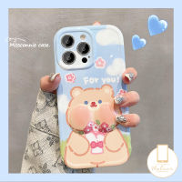 MissConnie เคสโทรศัพท์3D การบีบอัดใช้ได้กับ iPhone 14 11 12 13 Pro Max 6 6S 7 8 Plus X XR XS MAX SE 2020เคสโทรศัพท์เนื้อนิ่มลายหมีการ์ตูนสุนัขน่ารัก