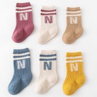 ∏  Korean Kids Knit Soft Fashion Letter Socks Baby Middle Tube Stockings Long Socks for Infant Toddler Boys Girls Casual Socks