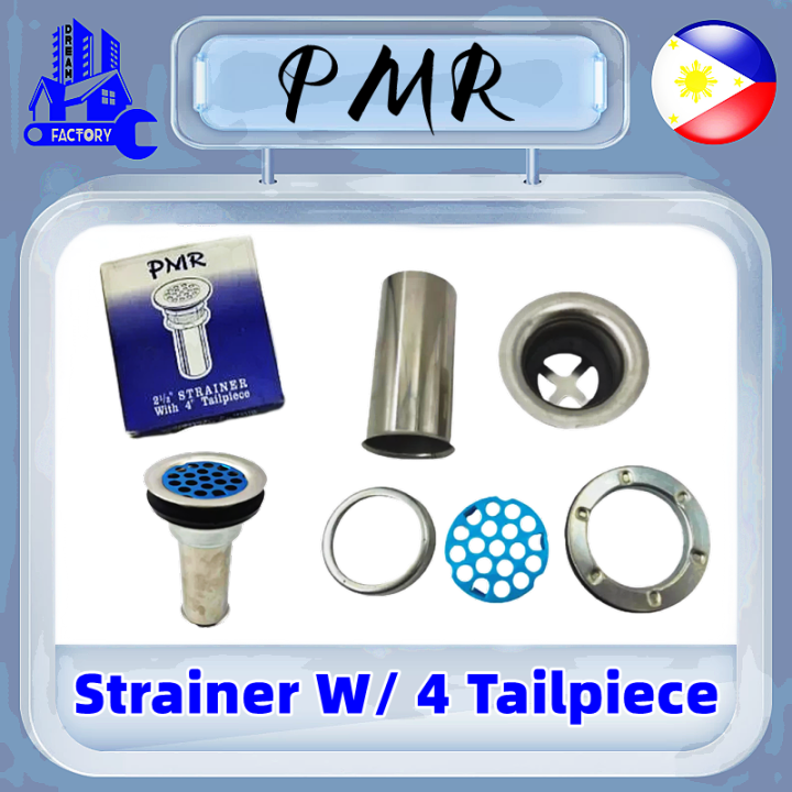 PMR Kitchen Sink Strainer 21/2 with 4" Tailpiece Stainless Sink