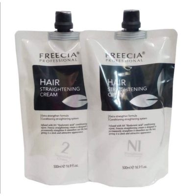 สูตรใหม่ ครีมยืดผมฟรีเซีย โปรเฟสชั่นนอล แฮร์ สเตรทเทนิ่ง ครีม Freecia Professional Hair Straightening Cream 500x500 ml.(51128)