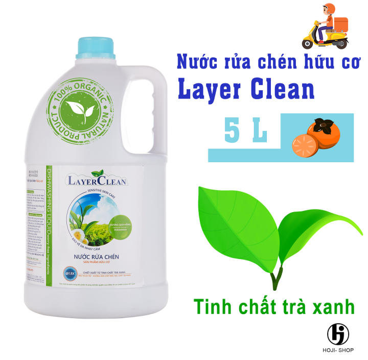 Nước Rửa Chén Bát Hữu Cơ Layer Clean Hương Quế Can 5L 