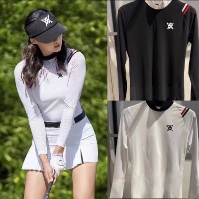 PEARLY GATES  Malbon ANEW SOUTHCAPE DESCENNTE Honma☏  Golf clothing womens long-sleeved quick-drying breathable perspiration T-shirt hole casual outdoor Polo shirt golf jersey