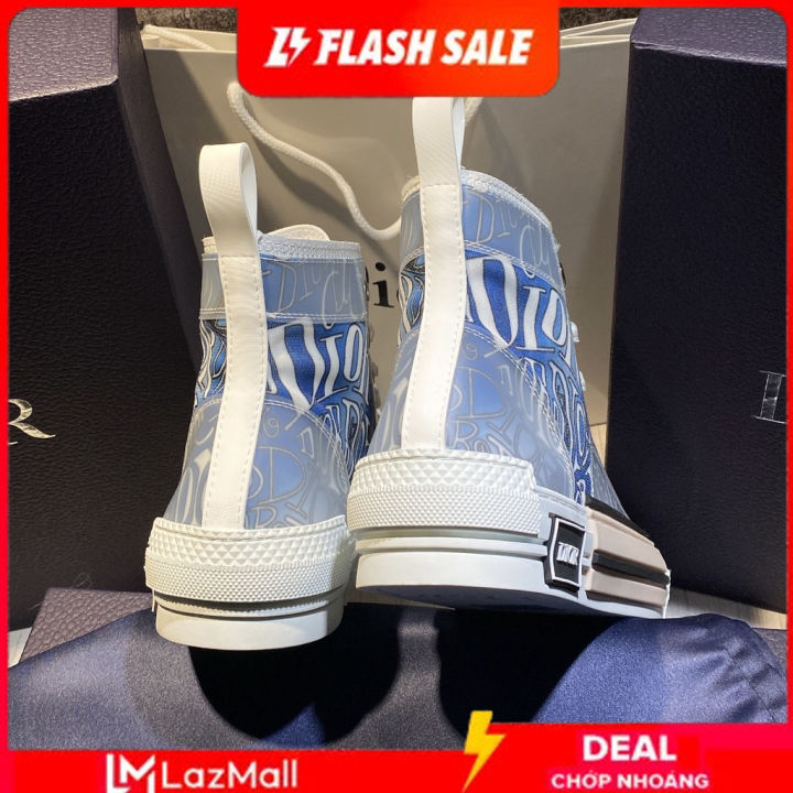 B23 HighTop Sneaker White and Navy Blue Dior Oblique Canvas  DIOR GB