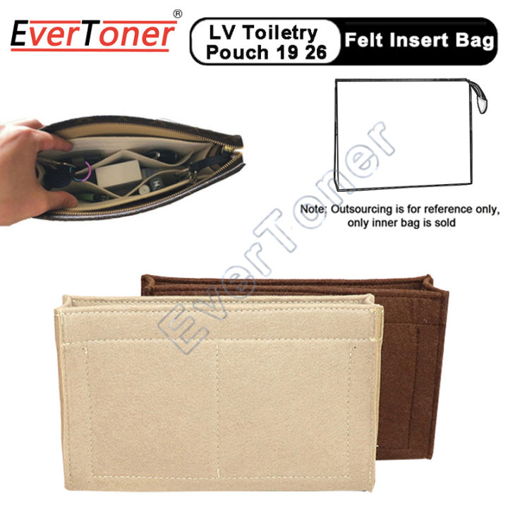 EverToner For LV Toiletry Pouch 19 26 Bag Purse Felt Insert Organizer  Makeup Handbag Washbag Travel Organizer Inner Cosmetic Bag