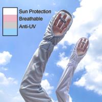 WEEGUBENG Outdoor Sports Elastic Summer Cooling Sun Protection Full Coverage Sunscreen Arm Cover Women Arm Sleeves Fingerless Lace Glove Breathable Mi