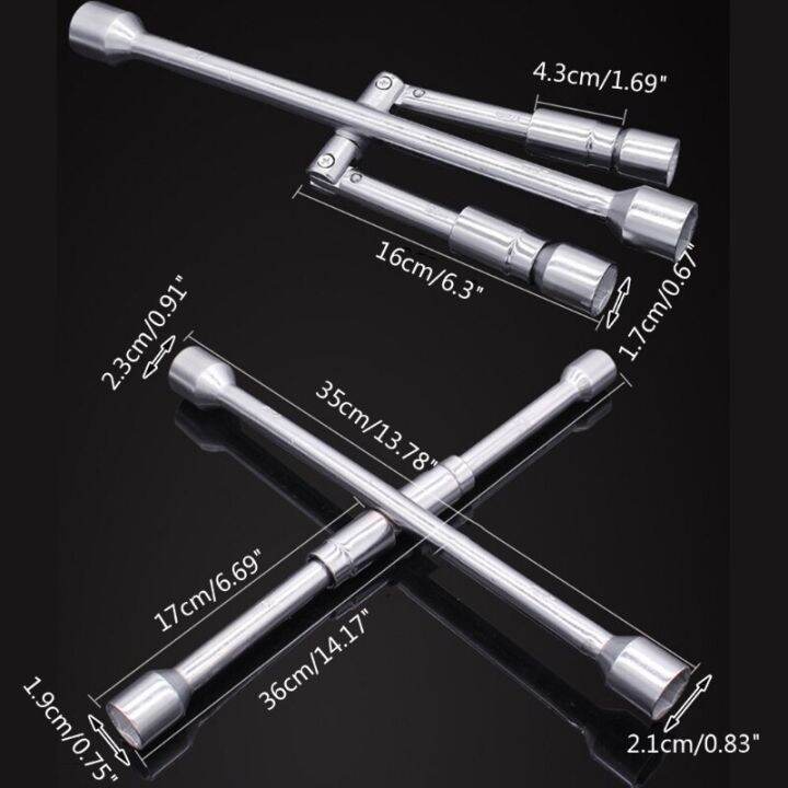 Universal Folding Lug Wrench 4 Way Metric Tire Wrench Foldable Wheel