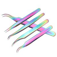 1pcs Eyelash Extension Tweezers Precision Tweezers for Lashes Chameleon Stainless Steel Clip Accessory Makeup Tools LAFBT1 4 1