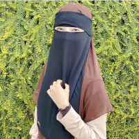 ชั้นเดียว niqab สีดำฮิญาบปกคลุมอิสลามมุสลิมดูไบของผู้หญิงผ้าพันคอรุ่นอาหรับสวดมนต์ผ้าคลุมไหล่คาดศีรษะ jalabiya jilba.