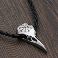 hunshipengshengshangmao Seusuk Crow Pendant Rune Amulet Mens Necklace Jewelry