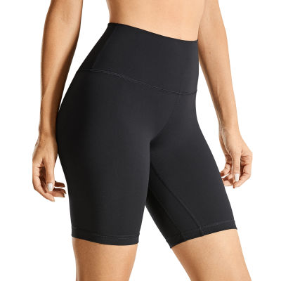 CRZ YOGA Womens Naked Feeling High Waisted Athletic Yoga Shorts for Women Workout Biker Shorts - 8 Inches
