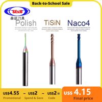 SENO 1pc Hrc65 2/3/4 ขลุ่ยทังสเตนคาร์ไบด์ End Mill Milling Cutter Cnc Routerbits Long Flute Endmills 1mm 1.5mm 2mm 2.5mm 3.0mm