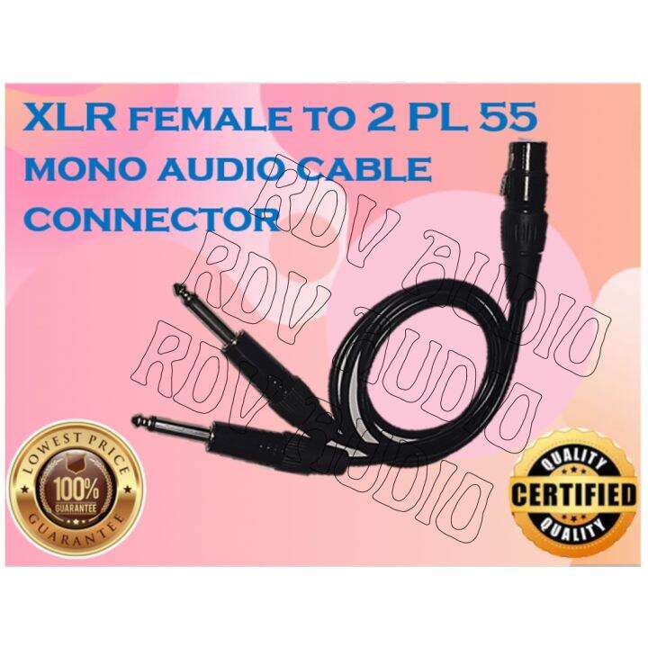 XLR female to 2 PL 55 mono audio cable connector Lazada PH