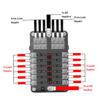 12 Circuits Car Marine Blade Fuse Block Box 32V 100A Circuit Standard Automotive Accessories with Negative Bus Cover