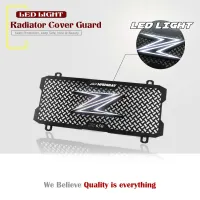 LED Light Bumb Motorcycle Radiator Grille Cover Guard Aluminum Oil Cooler Protection Protetor for KAWASAKI Z650 Z 650 2017-2021